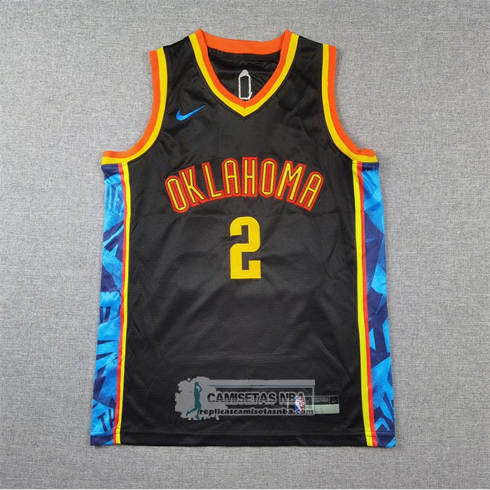 Camiseta Nino Oklahoma City Thunder Shai Gilgeous-Alexander NO 2 Ciudad 2024-25 Negro